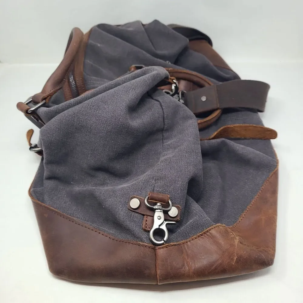 BLUBOON Waxed Canvas Leather Weekender Duffel Travel Bag Carry  On Large